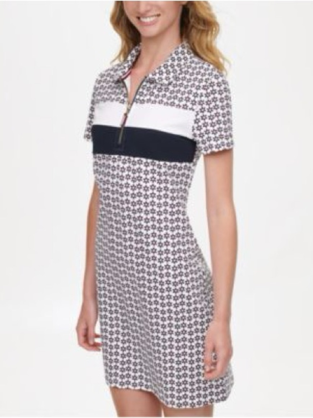 Tommy Hilfiger Navy, Red, and White Short Sleeve Polo Dress